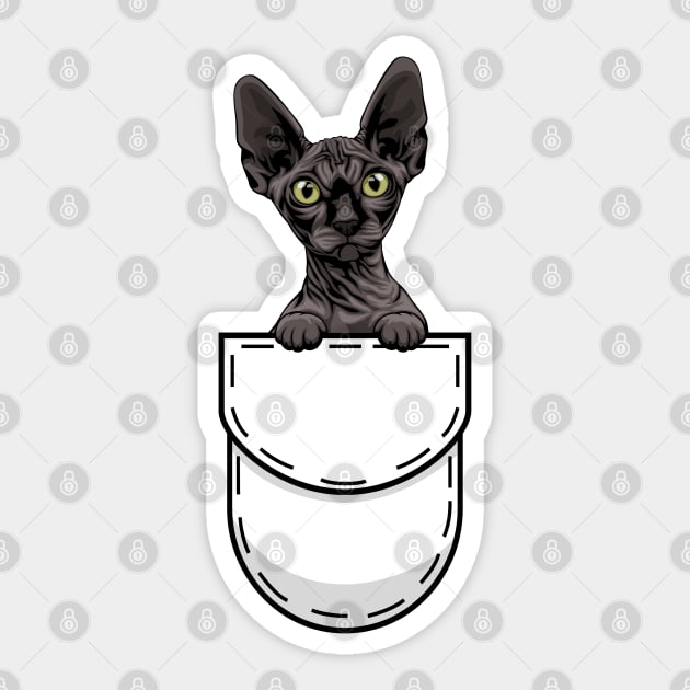 Funny Sphynx Pocket Cat Sticker by Pet My Dog